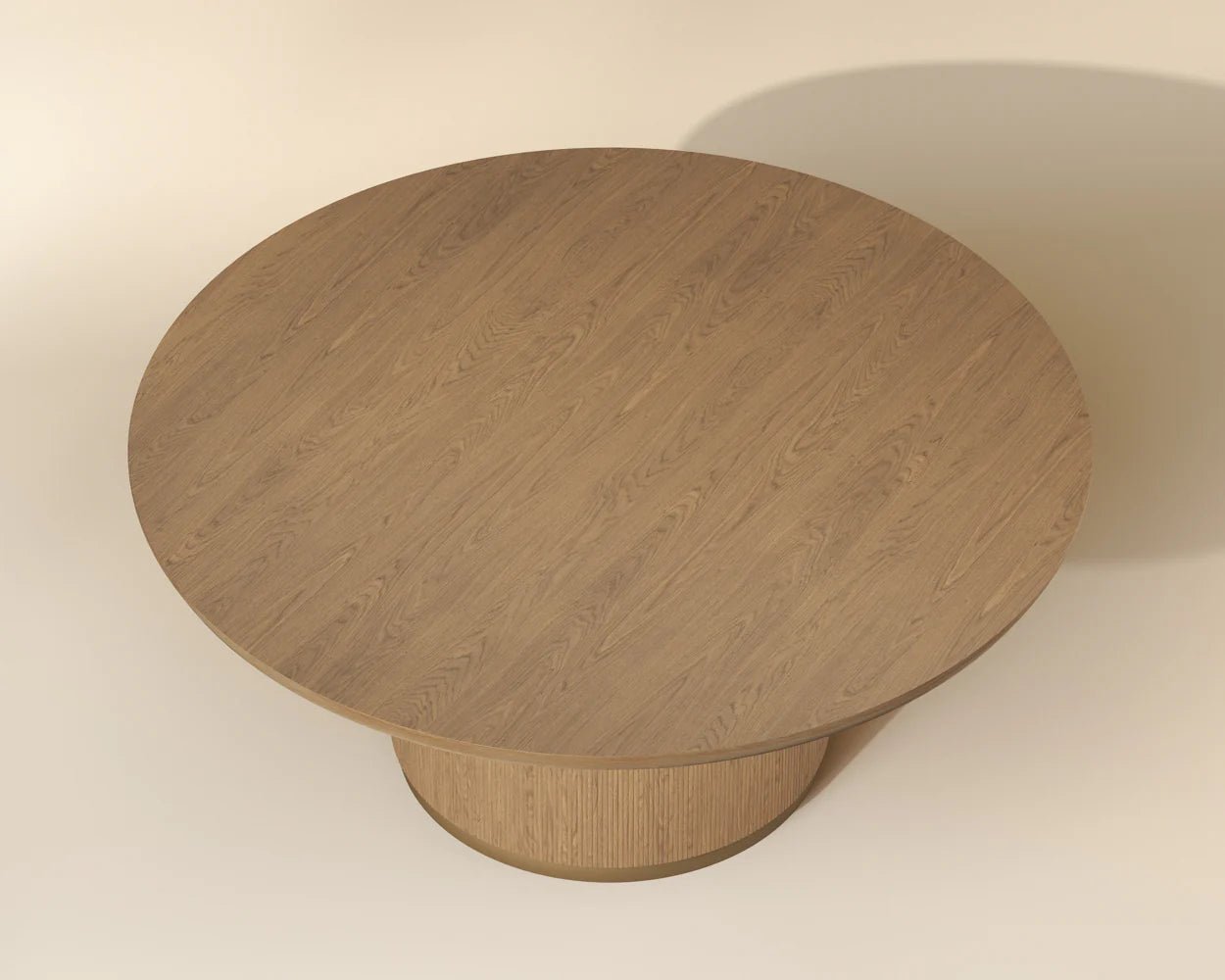 Kalla Dining Table - Round - Rustic Oak - 68" - Central Designs