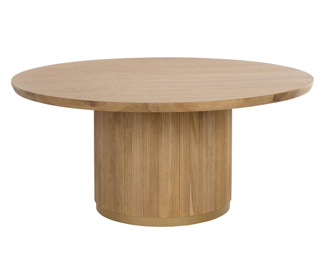 Kalla Dining Table - Round - Rustic Oak - 68" - Central Designs