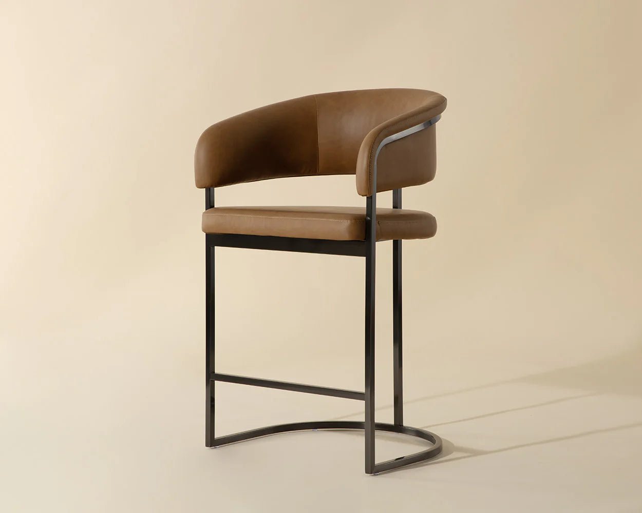 Marris Counter Stool - Gunmetal - Milliken Cognac - Central Designs