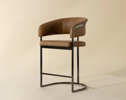 Marris Counter Stool - Gunmetal - Milliken Cognac - Central Designs