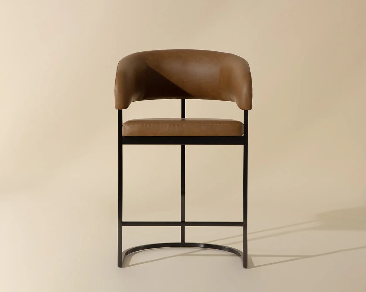 Marris Counter Stool - Gunmetal - Milliken Cognac - Central Designs