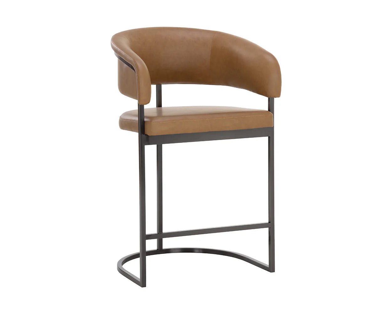 Marris Counter Stool - Gunmetal - Milliken Cognac - Central Designs