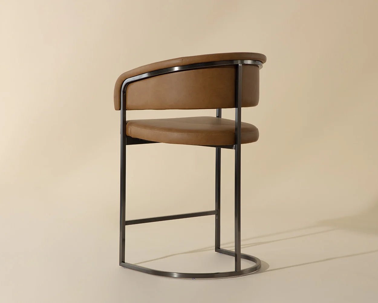 Marris Counter Stool - Gunmetal - Milliken Cognac - Central Designs