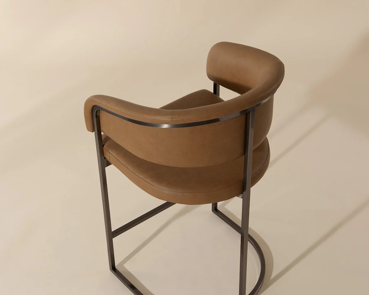 Marris Counter Stool - Gunmetal - Milliken Cognac - Central Designs