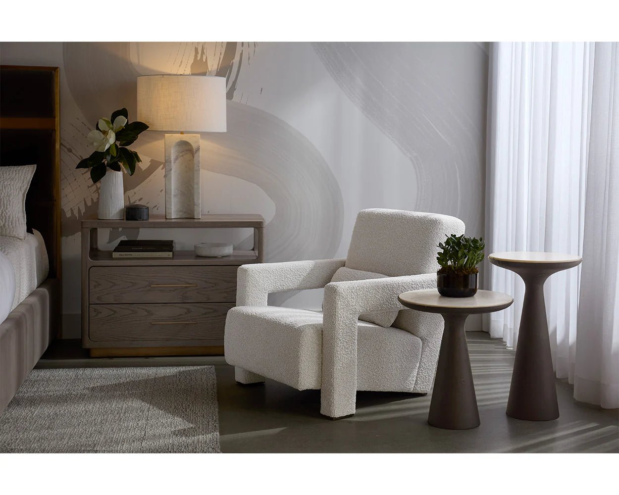 Danette Nightstand - Grey - Central Designs