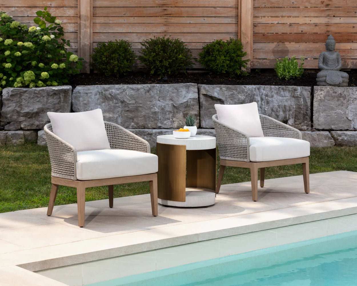 Capri Lounge Chair - Drift Brown - Palazzo Cream - Central Designs