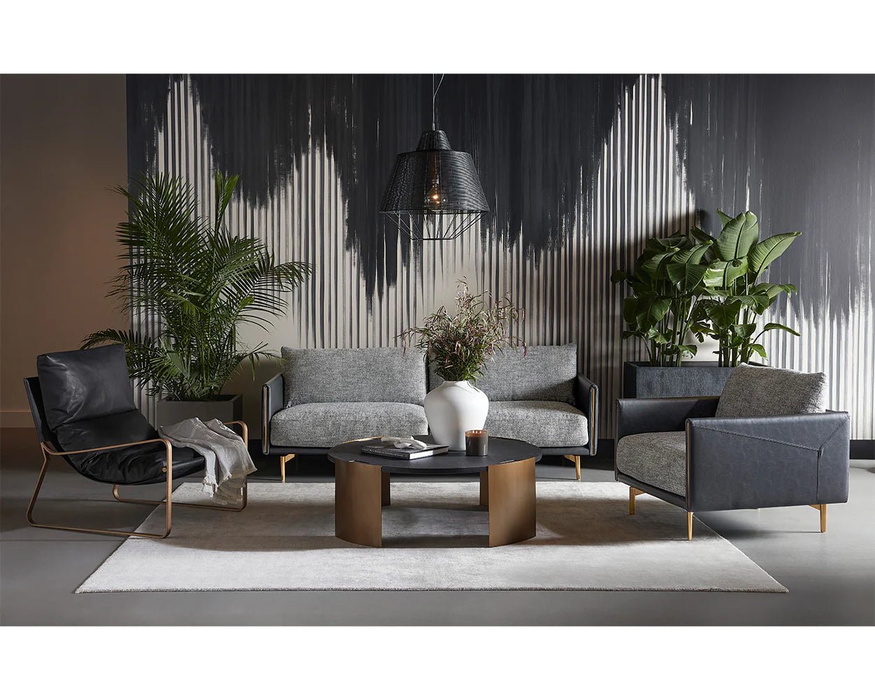 Ashi Sofa - Nash Zebra / Coal Black - Central Designs