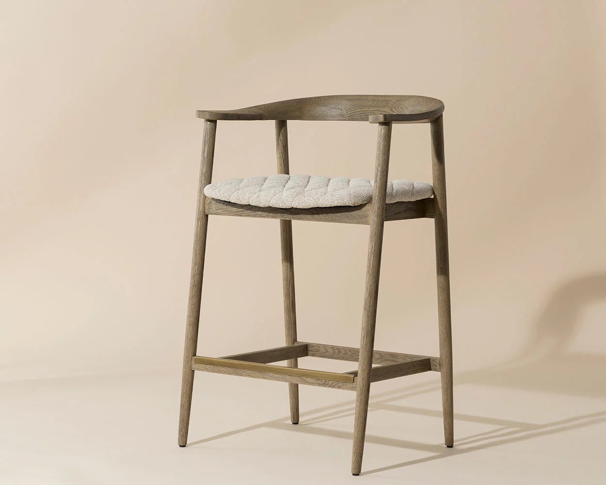 Jeremy Counter Stool - Weathered Oak - Dove Cream - Central Designs