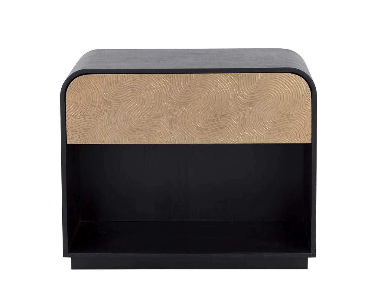 Algarve Nightstand - Black / Champagne Gold
