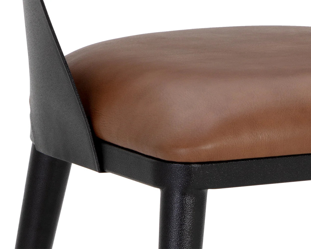 Dezirae Dining Chair - Black - Cognac Leather - Central Designs