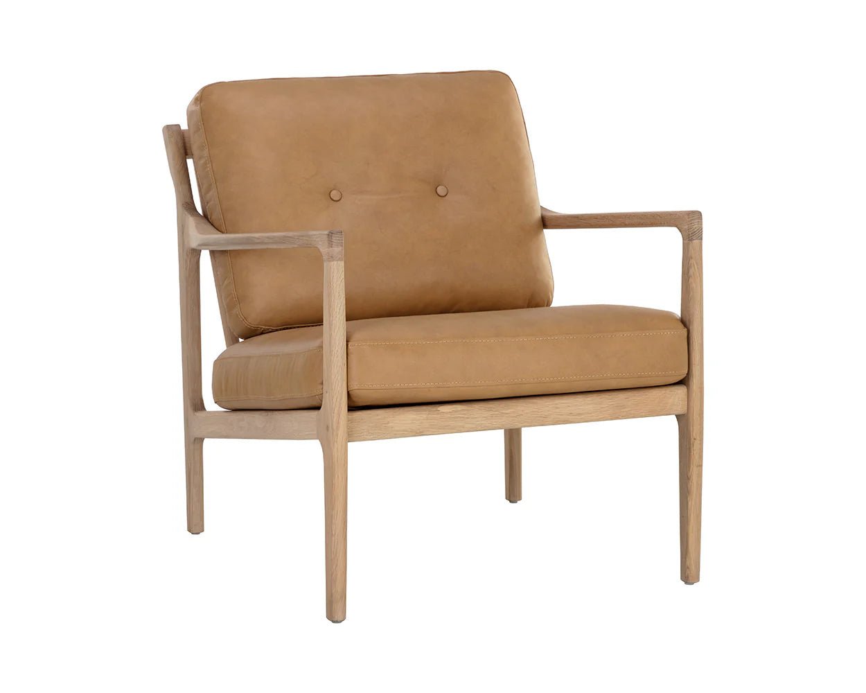 Gilmore Lounge Chair - Light Oak - Sahara Camel Leather - Central Designs