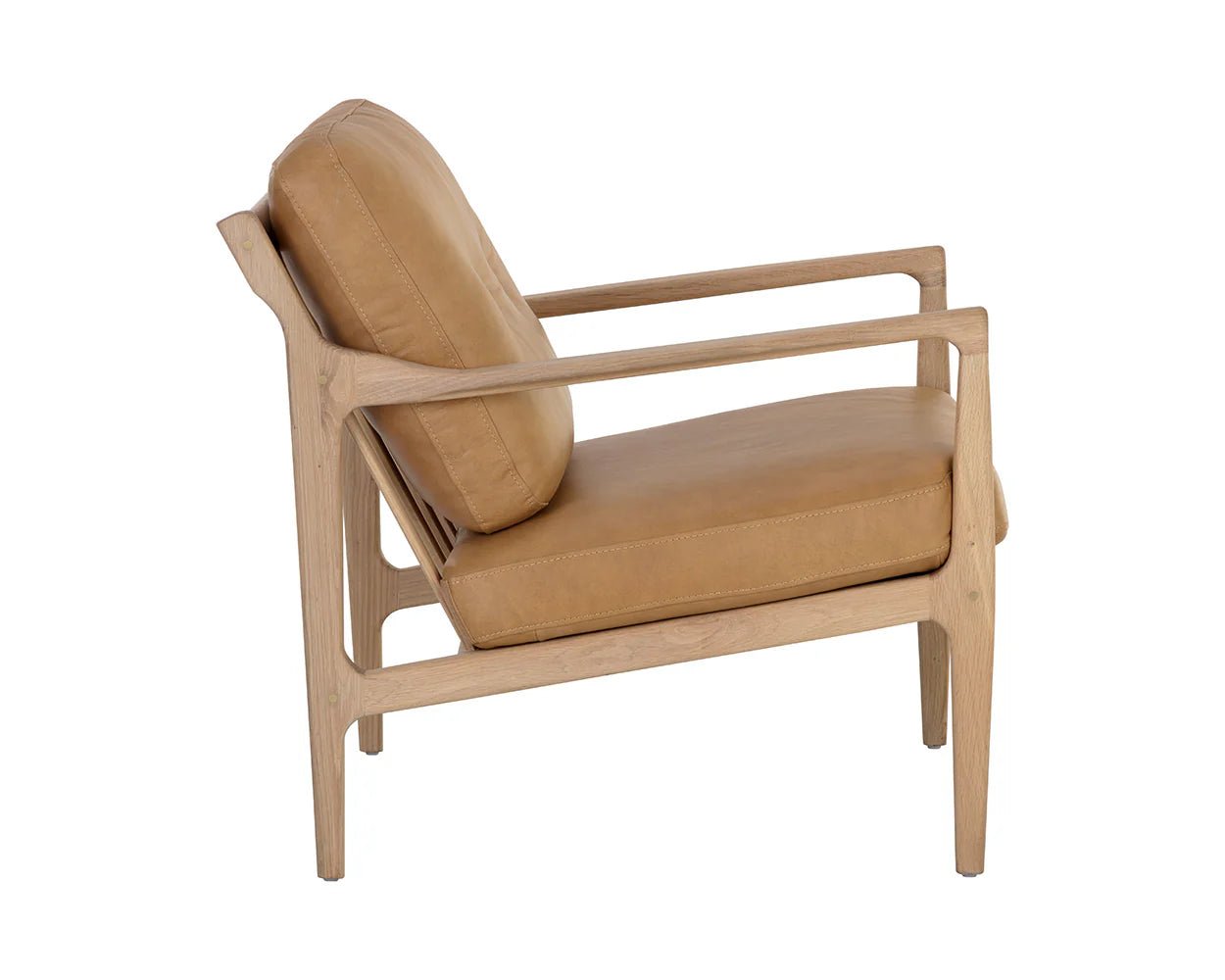 Gilmore Lounge Chair - Light Oak - Sahara Camel Leather - Central Designs