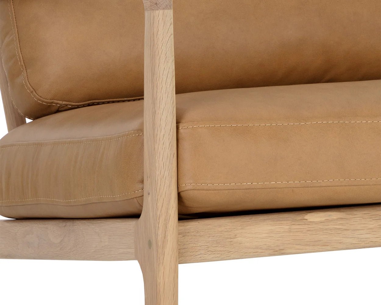 Gilmore Lounge Chair - Light Oak - Sahara Camel Leather - Central Designs