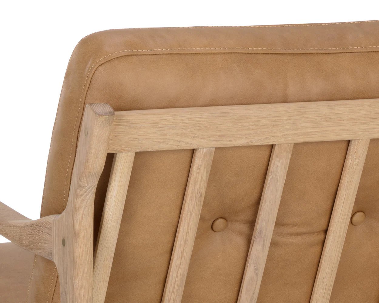 Gilmore Lounge Chair - Light Oak - Sahara Camel Leather - Central Designs