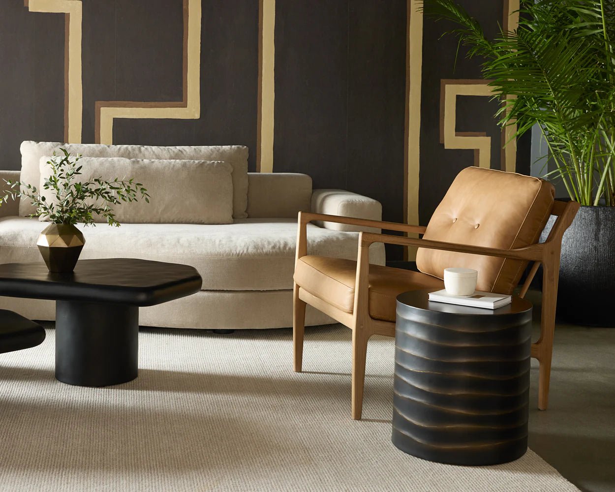 Gilmore Lounge Chair - Light Oak - Sahara Camel Leather - Central Designs