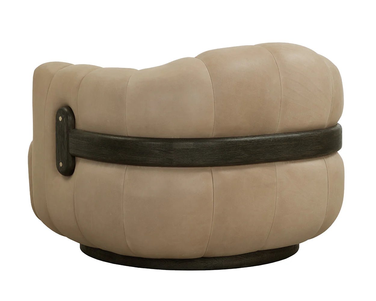 Tadeo Swivel Armchair - Dark Brown - Sahara Sand Leather - Central Designs