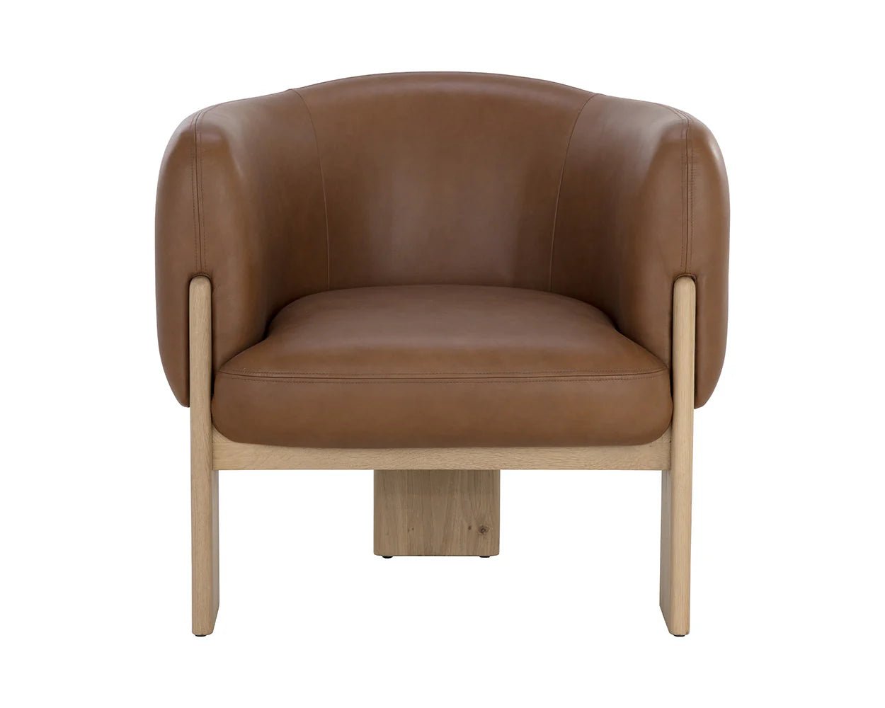 Trine Lounge Chair - Rustic Oak - Vintage Camel Leather - Central Designs