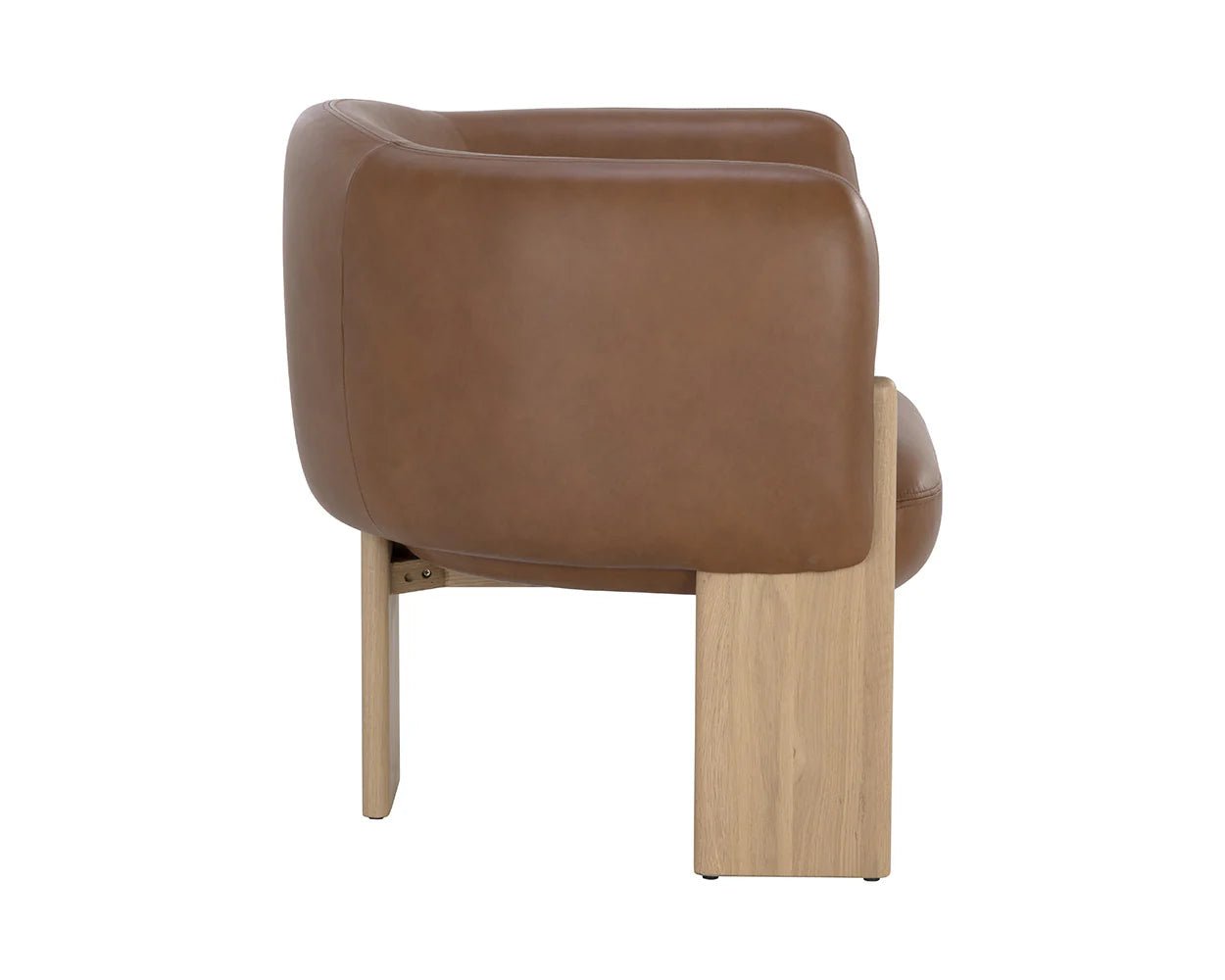 Trine Lounge Chair - Rustic Oak - Vintage Camel Leather - Central Designs