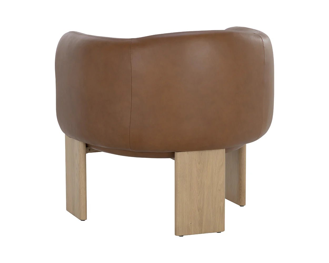 Trine Lounge Chair - Rustic Oak - Vintage Camel Leather - Central Designs