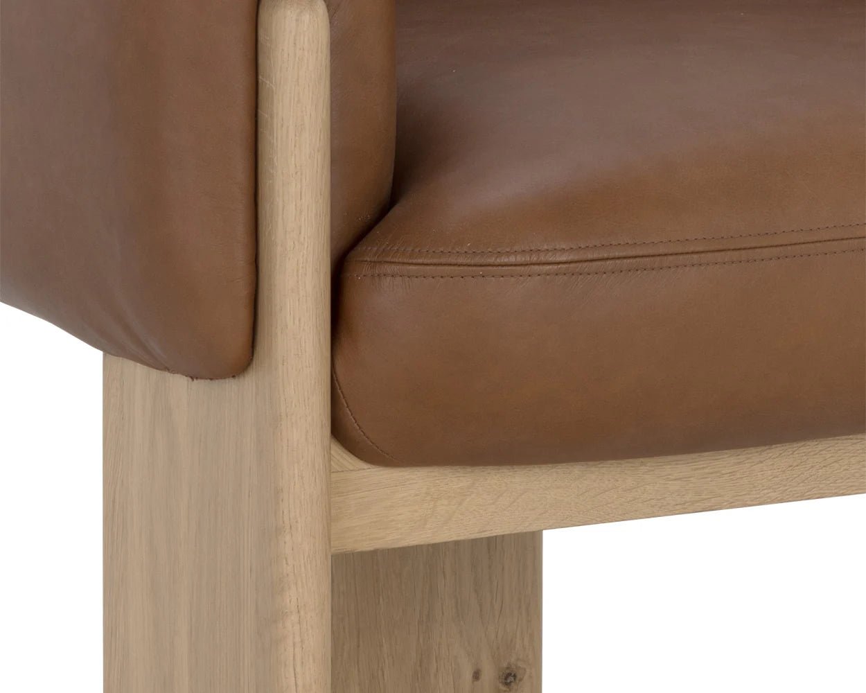 Trine Lounge Chair - Rustic Oak - Vintage Camel Leather - Central Designs