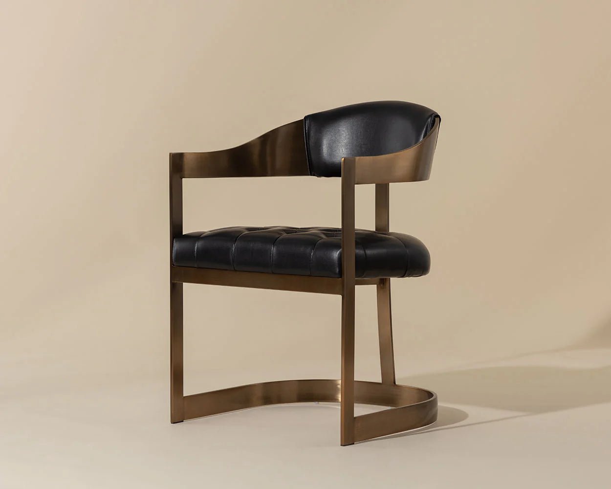 Beaumont Dining Armchair - Antique Brass - Cantina Black - Central Designs