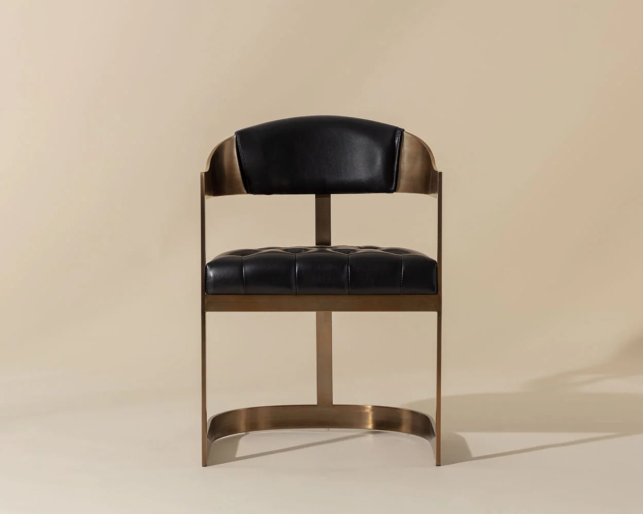 Beaumont Dining Armchair - Antique Brass - Cantina Black - Central Designs