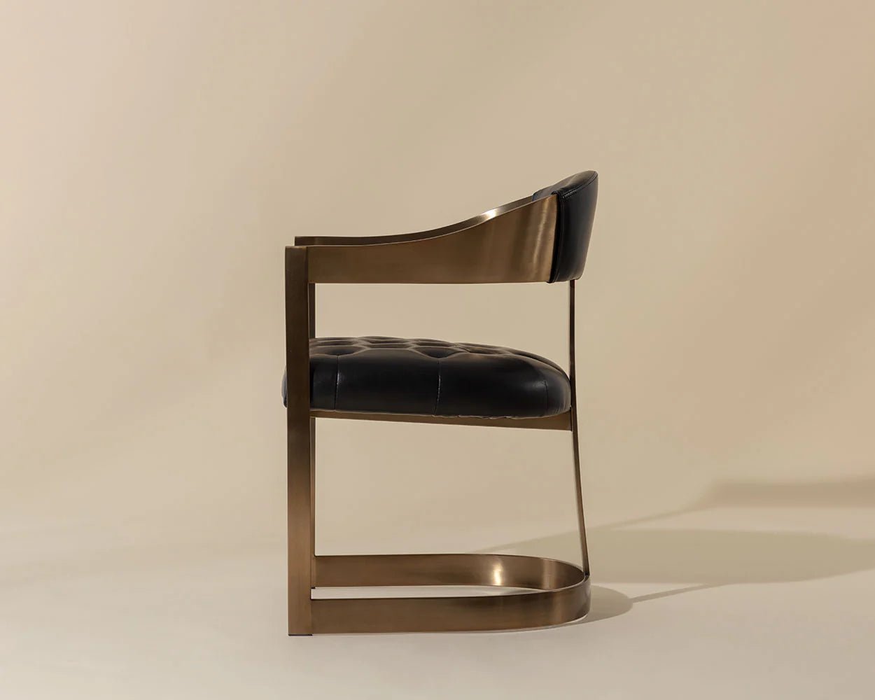 Beaumont Dining Armchair - Antique Brass - Cantina Black - Central Designs