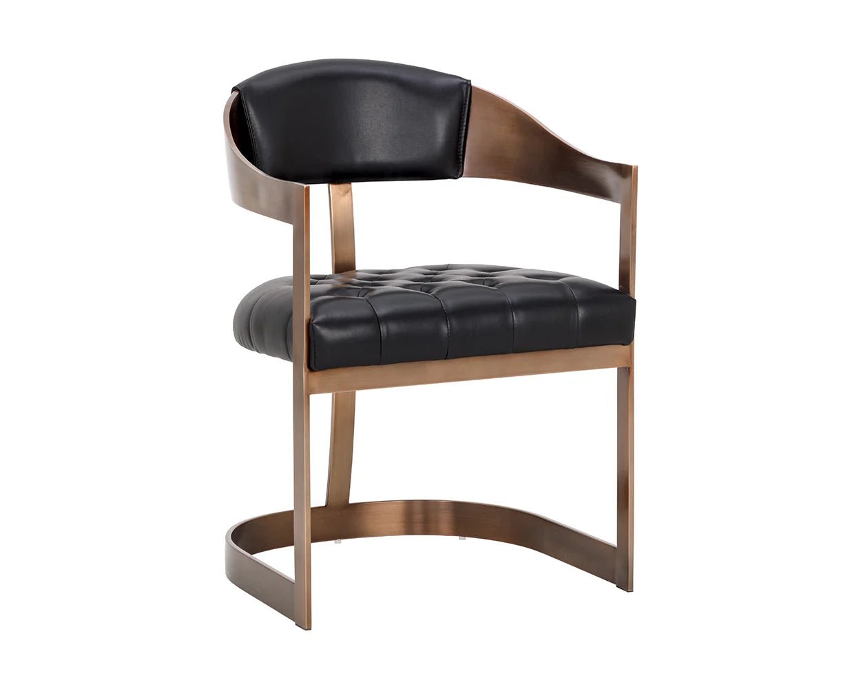 Beaumont Dining Armchair - Antique Brass - Cantina Black - Central Designs