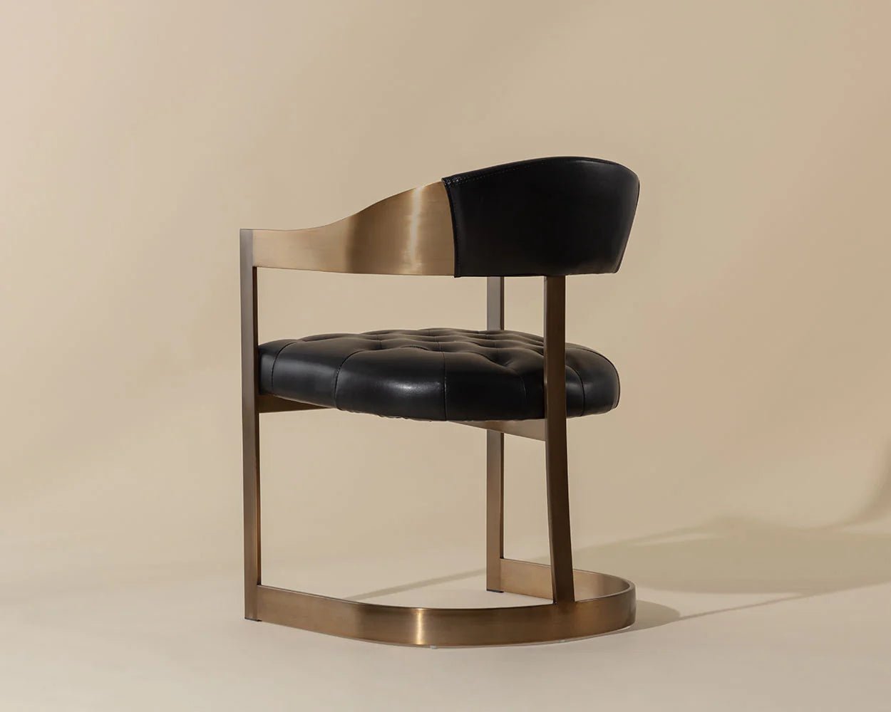 Beaumont Dining Armchair - Antique Brass - Cantina Black - Central Designs