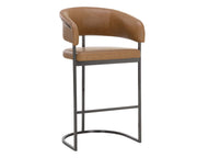 Marris Barstool - Gunmetal - Milliken Cognac - Central Designs