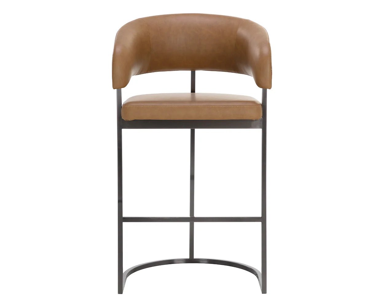 Marris Barstool - Gunmetal - Milliken Cognac - Central Designs