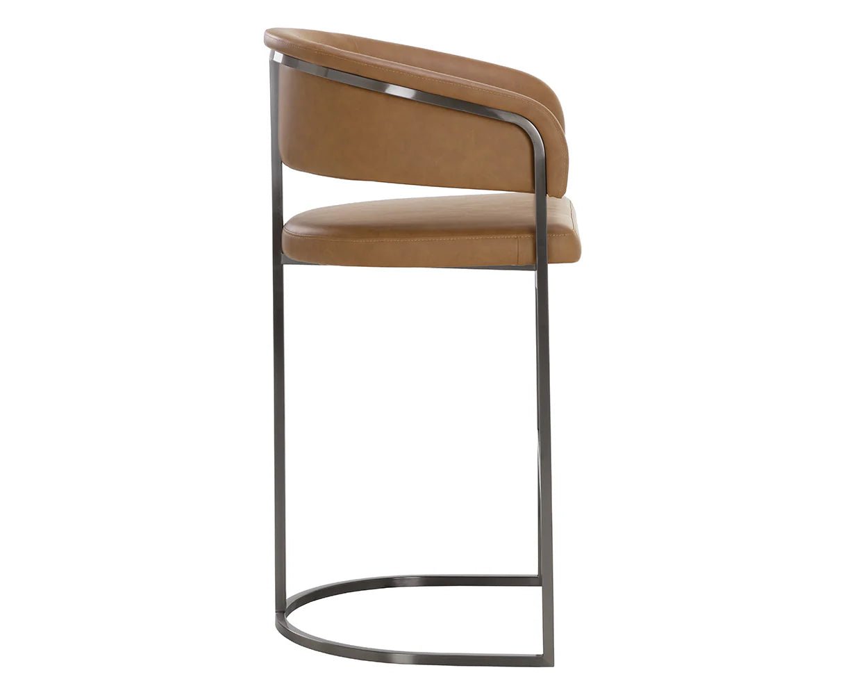 Marris Barstool - Gunmetal - Milliken Cognac - Central Designs