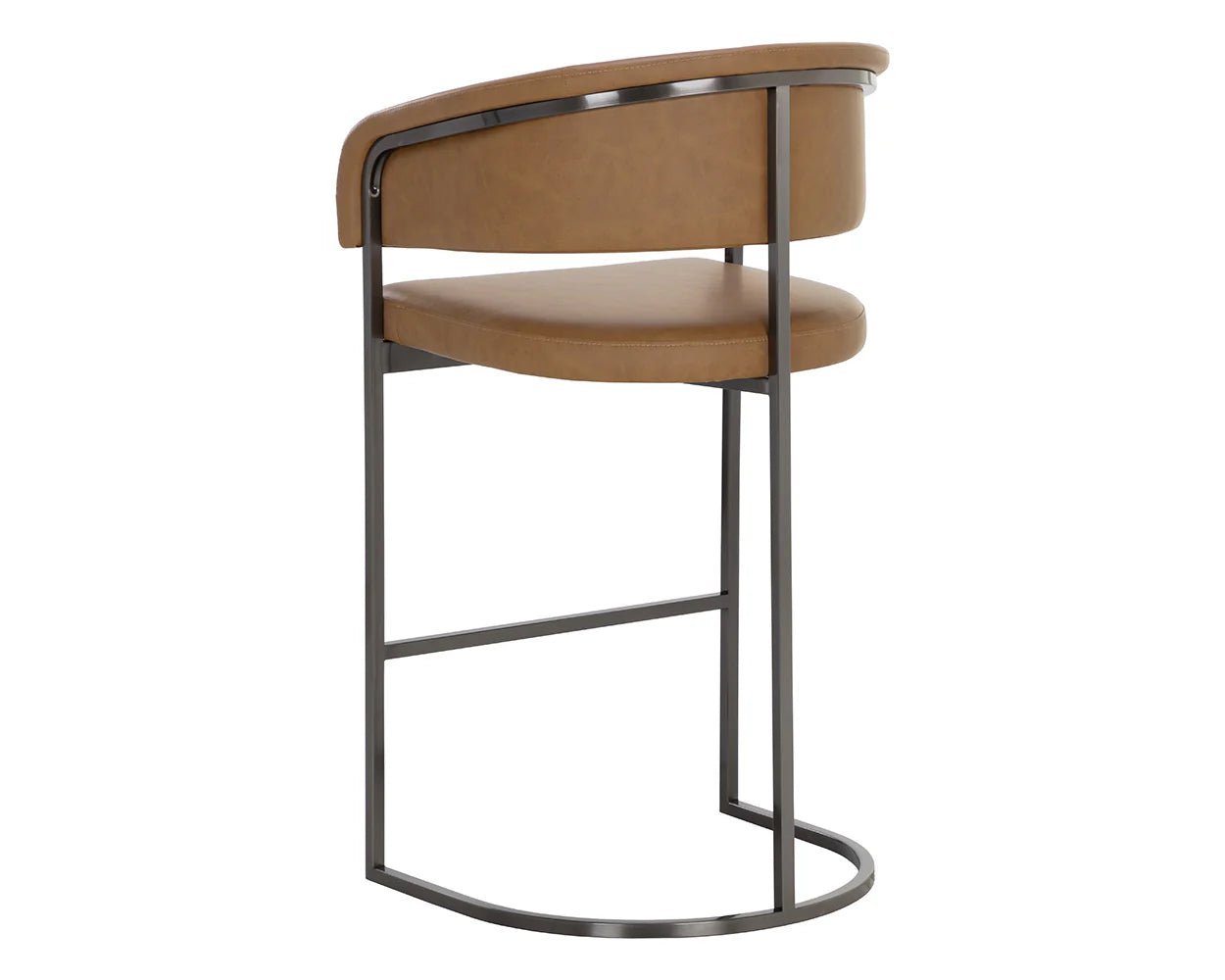 Marris Barstool - Gunmetal - Milliken Cognac - Central Designs