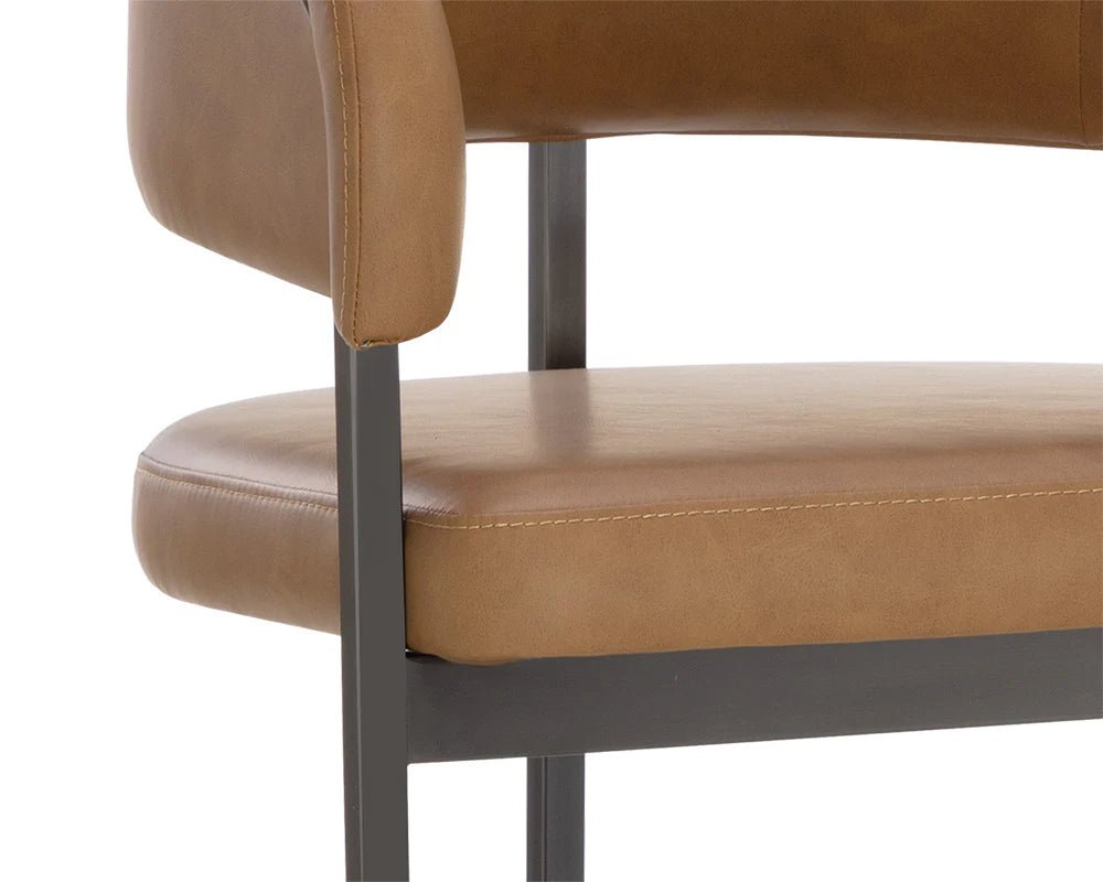 Marris Barstool - Gunmetal - Milliken Cognac - Central Designs