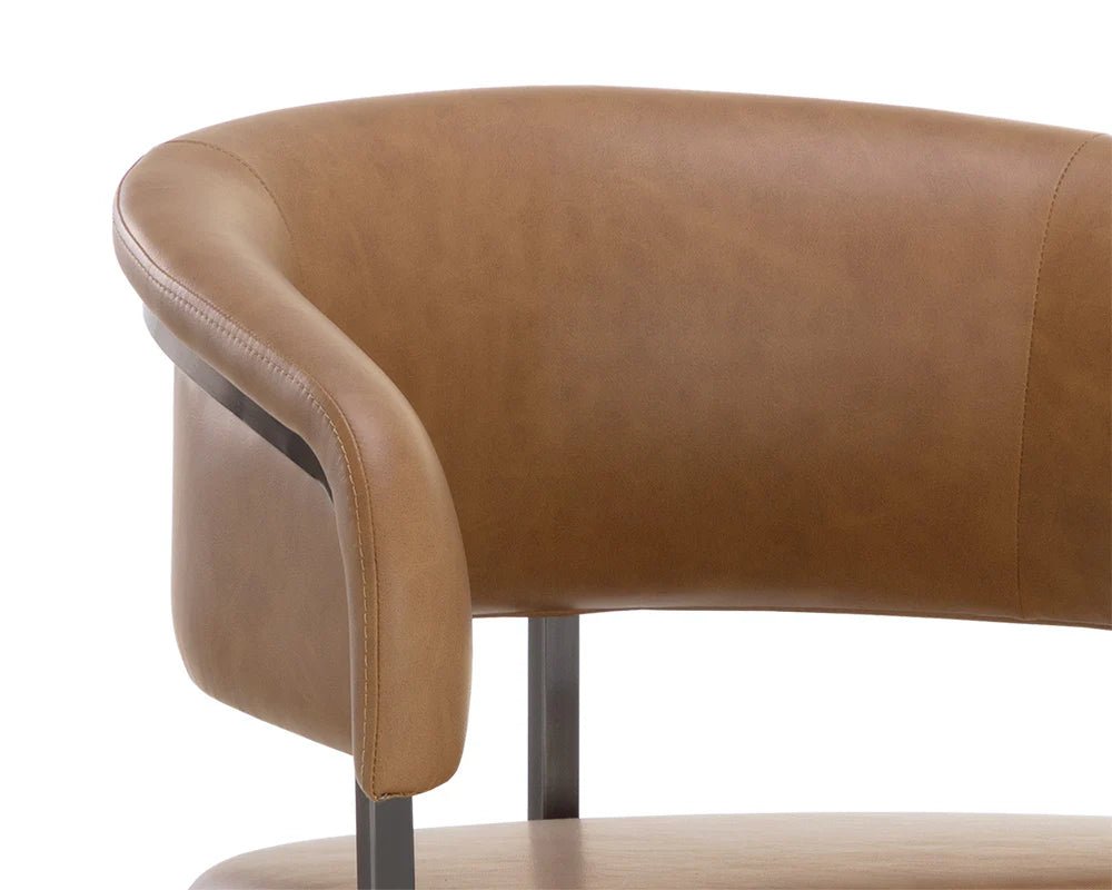 Marris Barstool - Gunmetal - Milliken Cognac - Central Designs