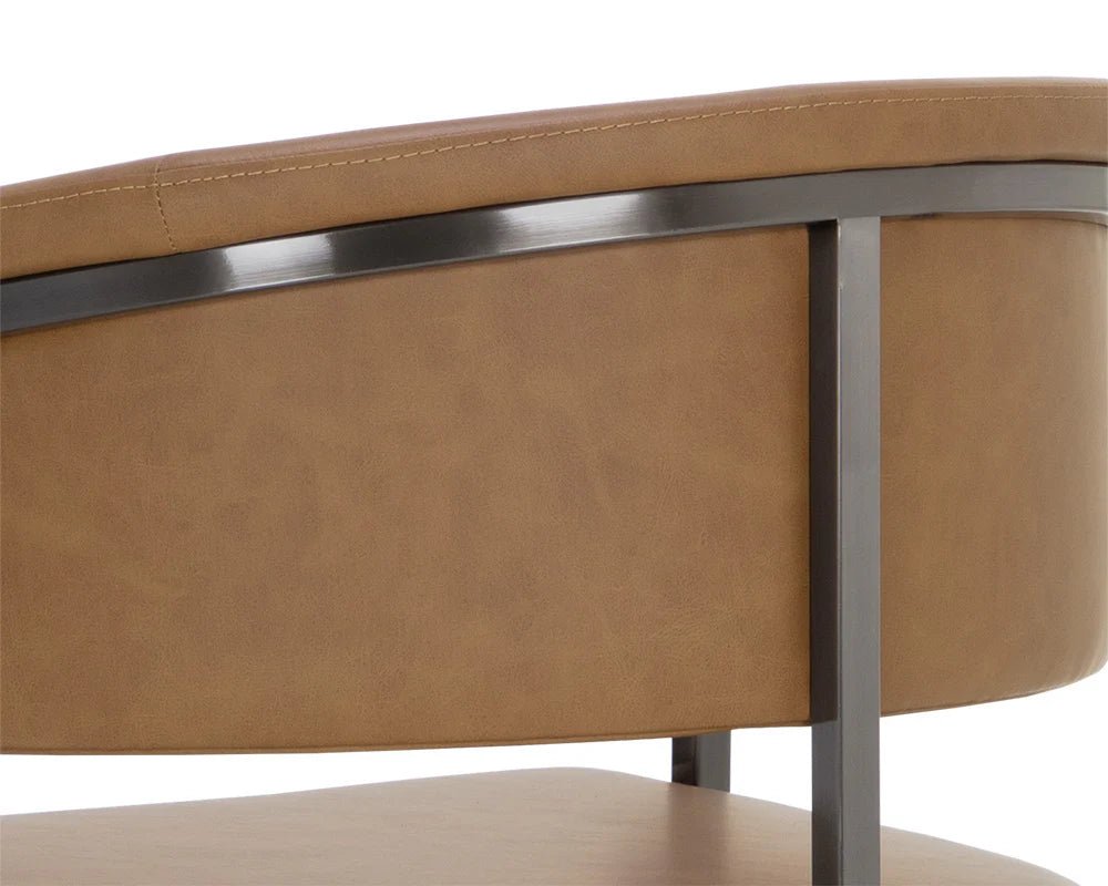 Marris Barstool - Gunmetal - Milliken Cognac - Central Designs