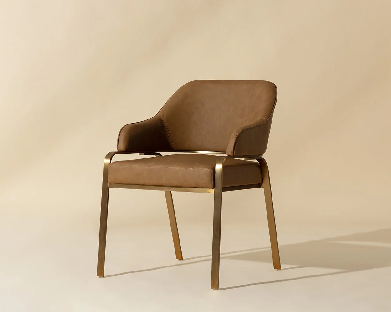 Malachi Dining Armchair - Milliken Cognac - Central Designs