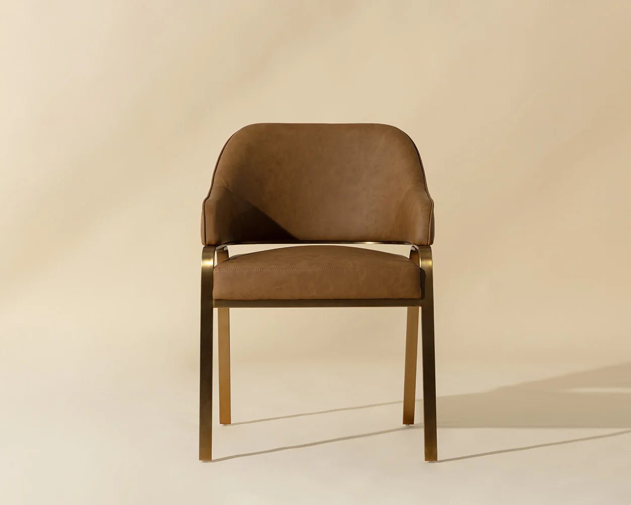 Malachi Dining Armchair - Milliken Cognac - Central Designs