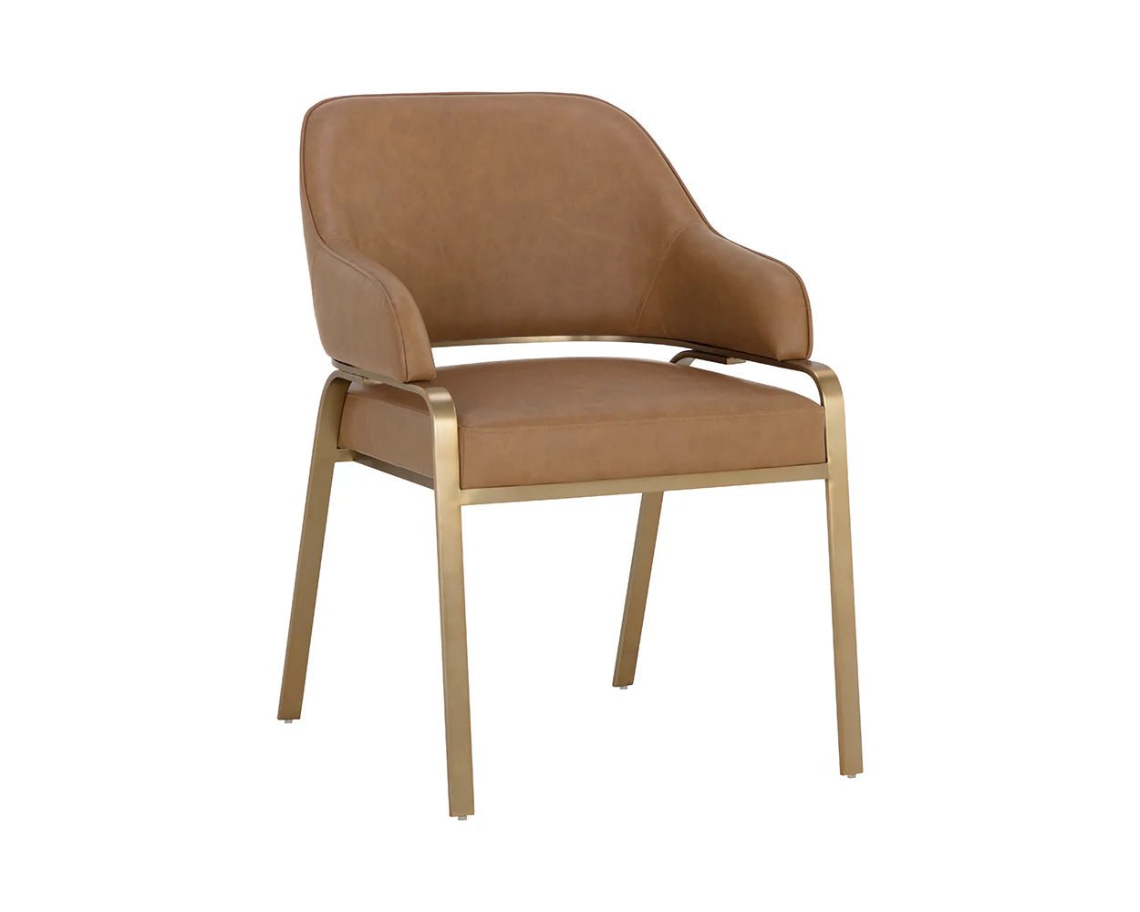 Malachi Dining Armchair - Milliken Cognac - Central Designs