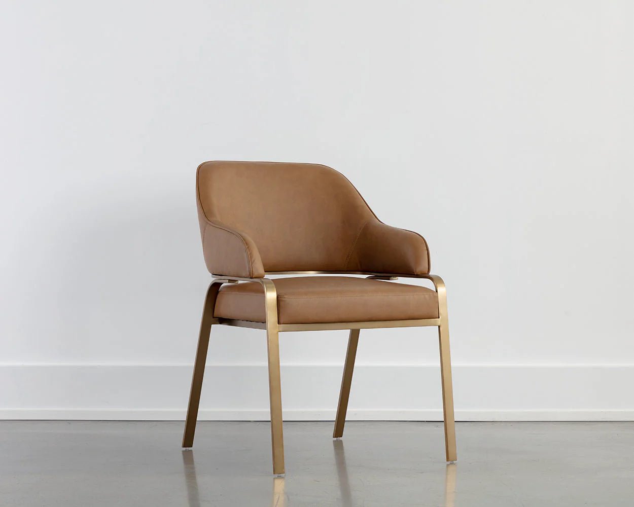 Malachi Dining Armchair - Milliken Cognac - Central Designs