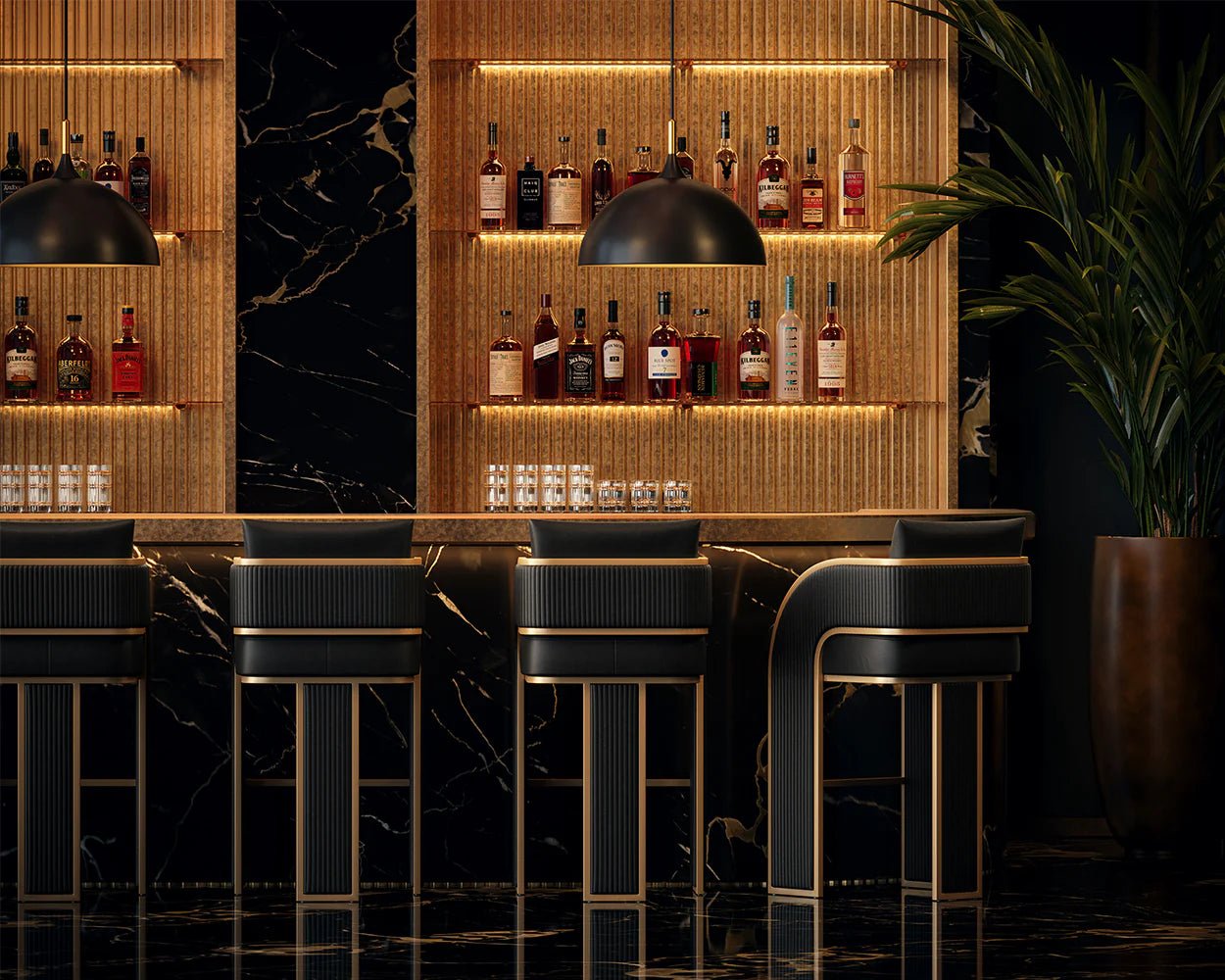 Baz Bar Stool - Napa Black - Central Designs