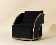 Baz Swivel Lounge Chair - Abbington Black / Napa Black - Central Designs