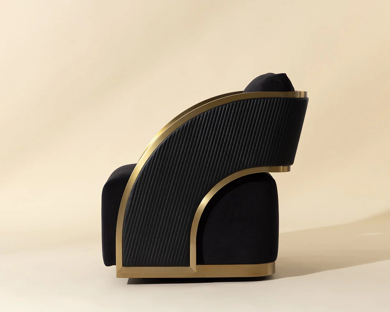 Baz Swivel Lounge Chair - Abbington Black / Napa Black - Central Designs