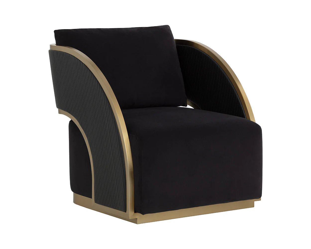 Baz Swivel Lounge Chair - Abbington Black / Napa Black - Central Designs