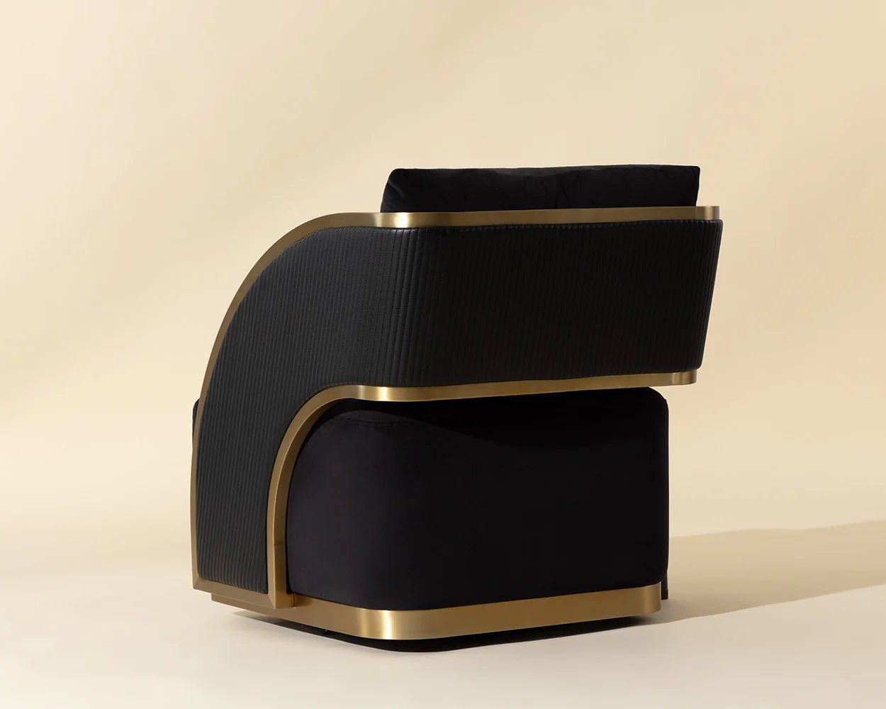 Baz Swivel Lounge Chair - Abbington Black / Napa Black - Central Designs