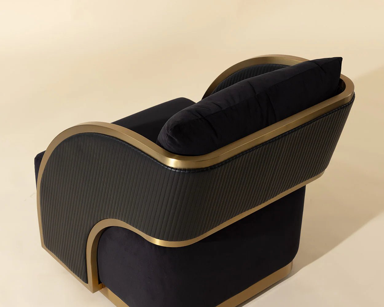 Baz Swivel Lounge Chair - Abbington Black / Napa Black - Central Designs