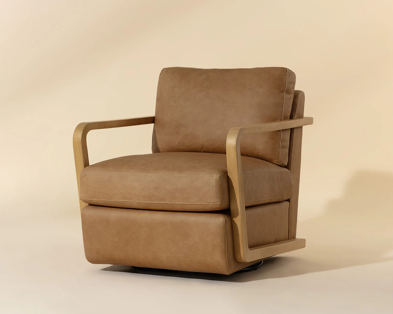 Castell Swivel Lounge Chair - Rustic Oak