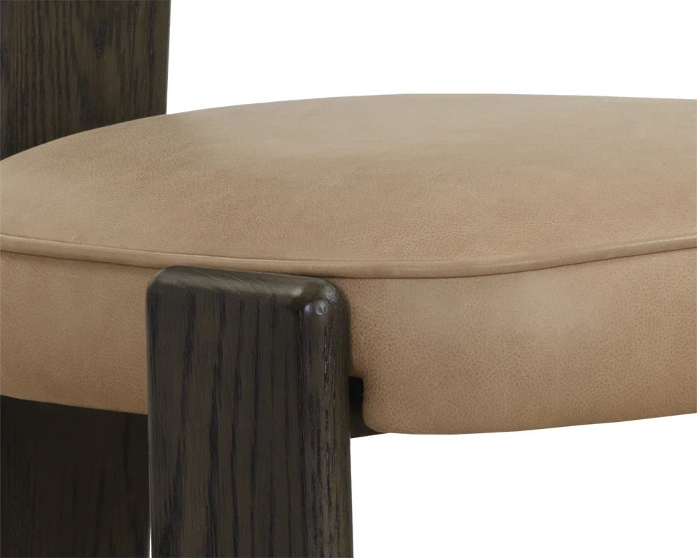 Horton Dining Chair - Dark Brown - Sahara Sand Leather - Central Designs
