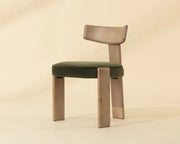 Horton Dining Chair - Rustic Oak - Forest Green - Central Designs