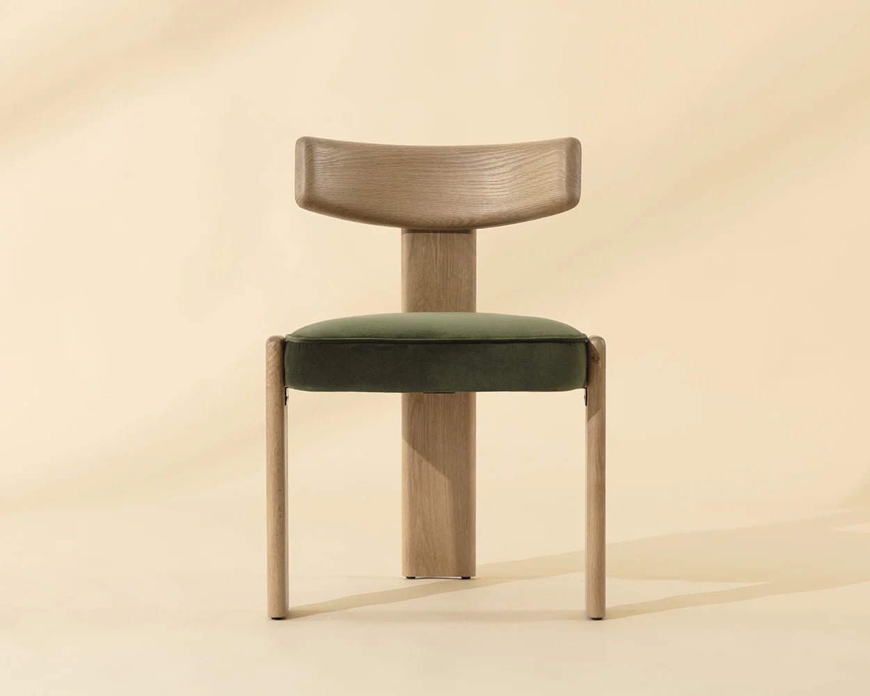Horton Dining Chair - Rustic Oak - Forest Green - Central Designs